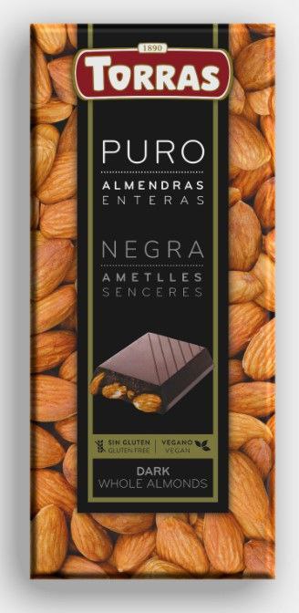 Шоколад чорний 115 Torras з мигдалем 150г